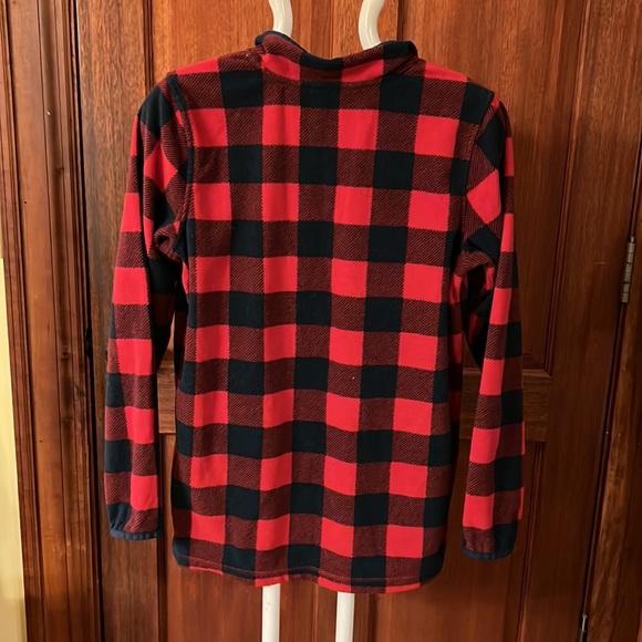 Lands End Buffalo Plaid fleece pullover - Picture 2 of 2
